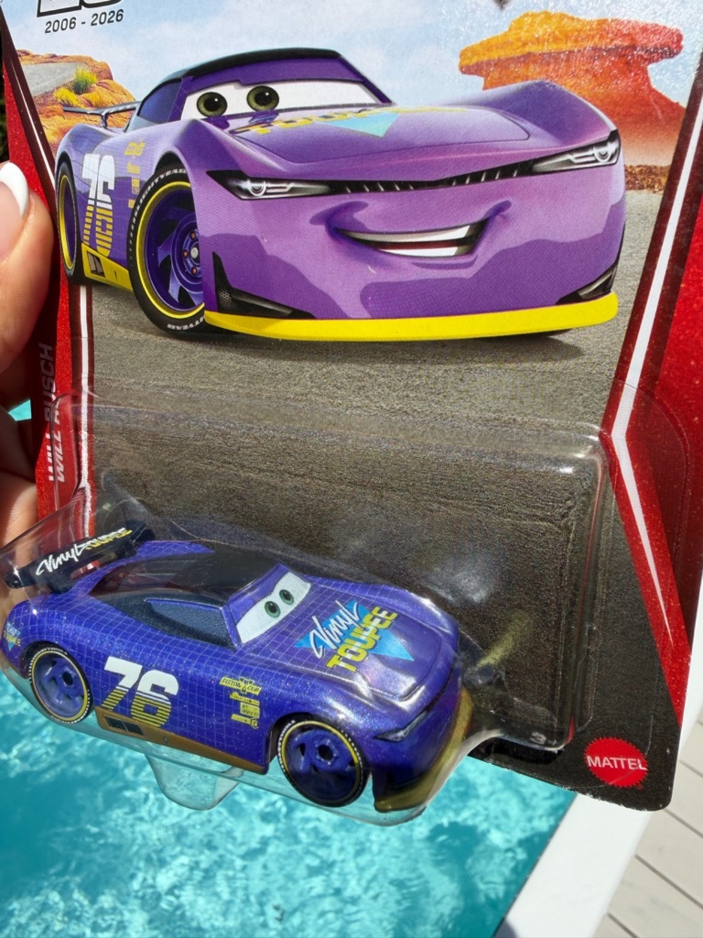 Mattel Purple & Yellow #76 Race Car Toy